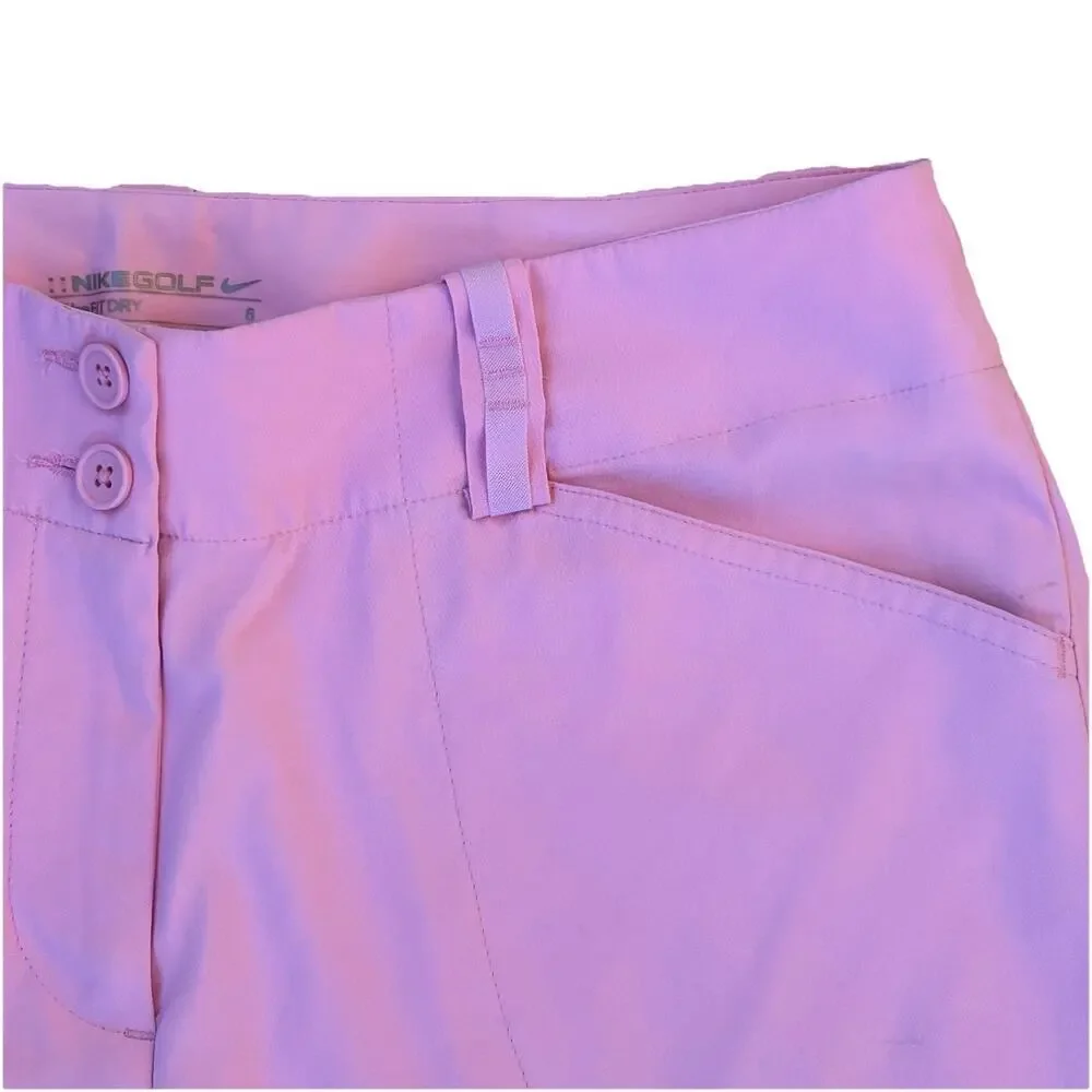 Nike Golf Fit Dry Performance Bermuda Shorts Women's Size 6 Pink Pockets Stretch